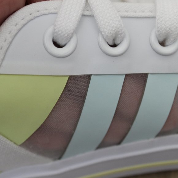 Adidas Originals Three Stripes Unisex Sneakers Men's 5.5 or Wom 7 White Yellow - Picture 16 of 16